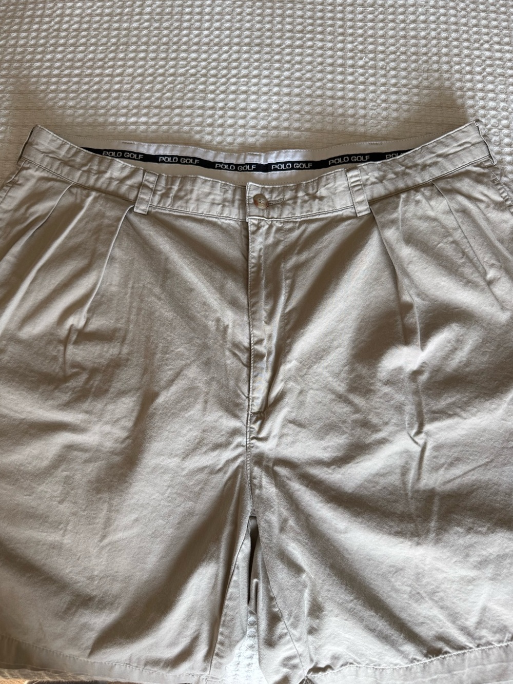 Vintage Polo Golf Pleaded Khaki Shorts lightly worn men’s 36 - Picture 3 of 7